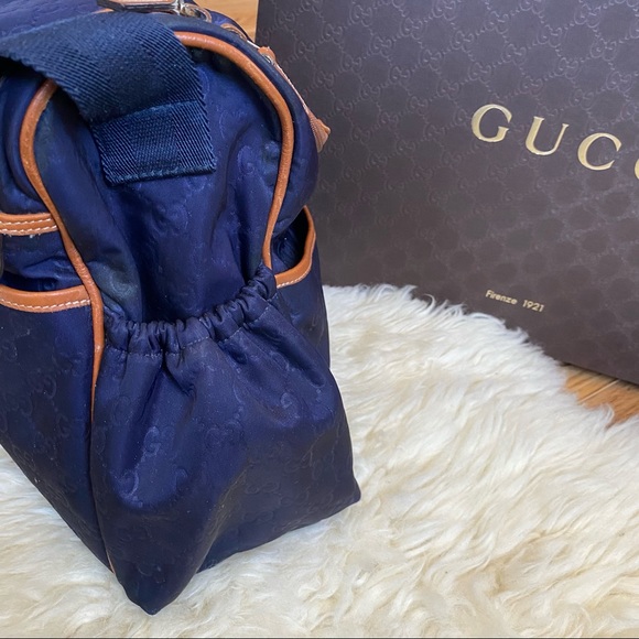 Gucci Guccissma Nylon Diaper Bag Navy Sheen Monogram - Picture 8 of 14